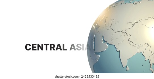 Central asia.
3d rendering Globe Background, 3d Model Of Earth.