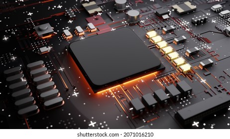 Central Computer Processors CPU concept. Technology background, 3d illustration