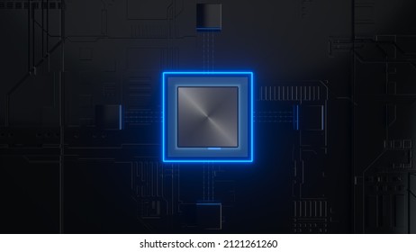 Central Computer Processors CPU concept. 3d rendering,conceptual image.