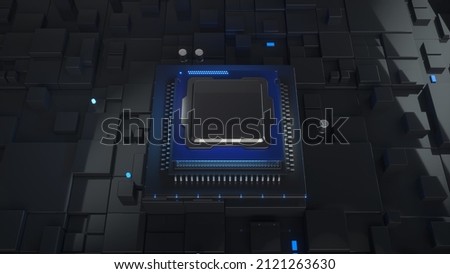 Central Computer Processors CPU concept. 3d rendering,conceptual image.