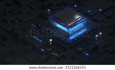 Central Computer Processors CPU concept. 3d rendering,conceptual image.