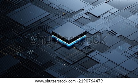 Central Computer Processors CPU concept. 3d rendering,conceptual image.