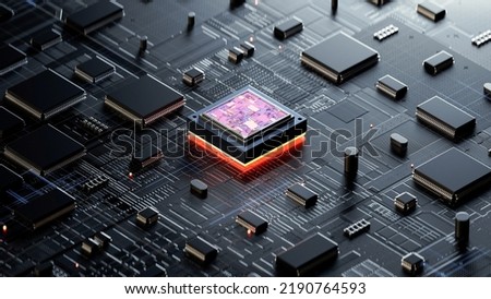 Central Computer Processors CPU concept. 3d rendering,conceptual image.