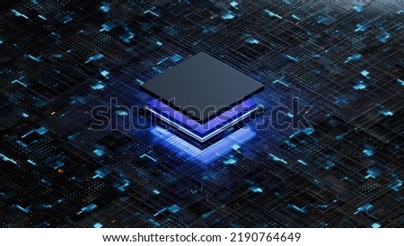 Central Computer Processors CPU concept. 3d rendering,conceptual image.
