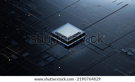 Central Computer Processors CPU concept. 3d rendering,conceptual image