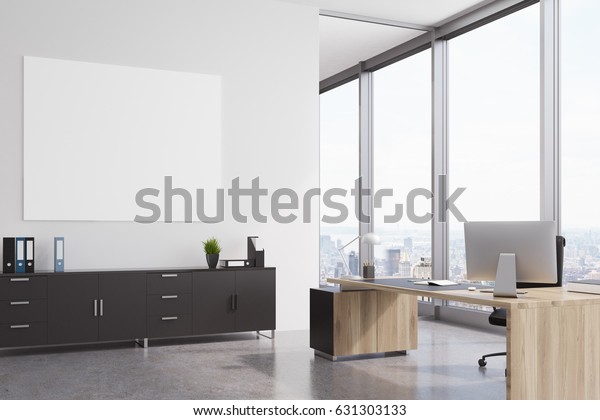 Ceo Office Interior Closet Wooden Table Royalty Free Stock
