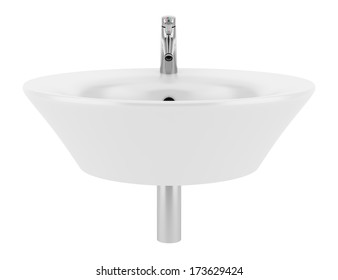 Ceramic Bathroom Sink Isolated On White Background