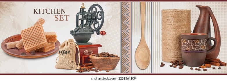 Ceramic Digital Wall tiles 3d Kitchen set And Graphics Artifacts Background Decor Design