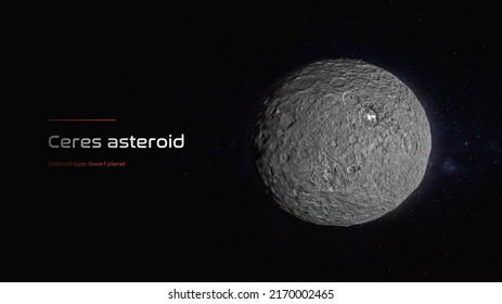 Ceres Dwarf Planet 3D Illustration Poster