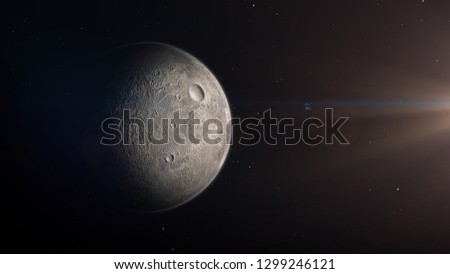 Ceres dwarf planet 3d render
