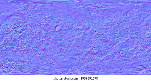 Ceres Planet Normal Map 3D Illustration Large Background Texture.