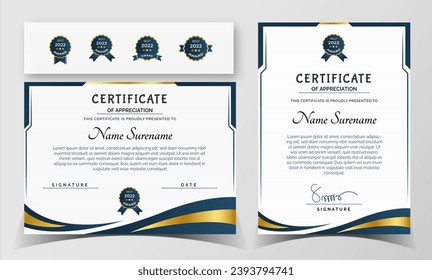 Certificate of Appreciation template, certificate of achievement, awards diploma template - Powered by Shutterstock