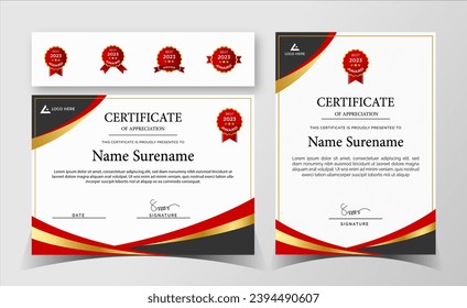 Certificate of Appreciation template, certificate of achievement, awards diploma template. - Powered by Shutterstock