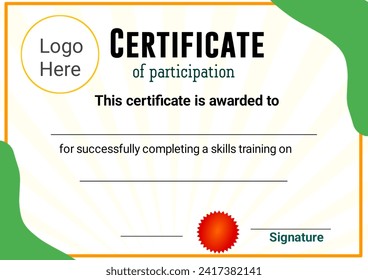 Certificate of completion or participation  - Powered by Shutterstock