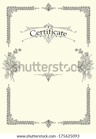 Certificate, Diploma of completion (design template)