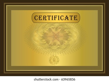 Certificate gold template, raster background - Powered by Shutterstock