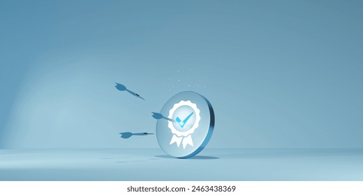 Certificate guarantee icon on wooden cube, ISO certification and standardization concepts. Advertising products and services that are committed to quality - Powered by Shutterstock