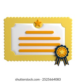 Certificate Paper Award 3D Icon, 3D icon representing achievement and success, winner, perfect for apps, websites, and branding to celebrate milestones and excellence - Powered by Shutterstock