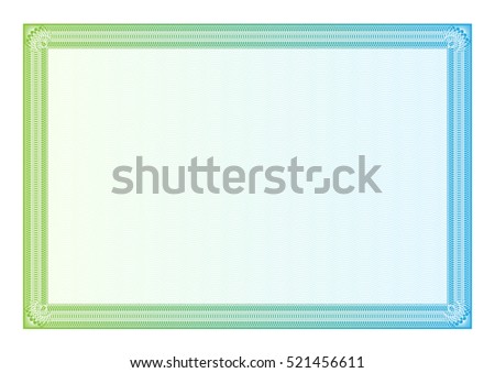 Certificate.  pattern that is used in currency and diplomas