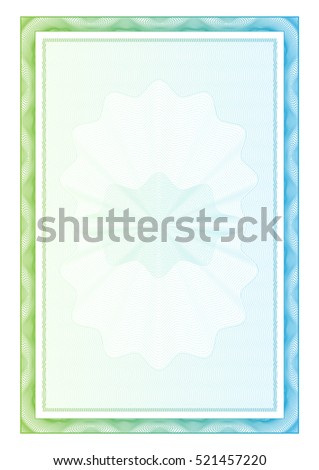 Certificate.  pattern that is used in currency and diplomas
