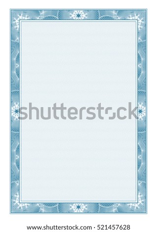 Certificate.  pattern that is used in currency and diplomas