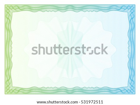 Certificate.  pattern that is used in currency and diplomas