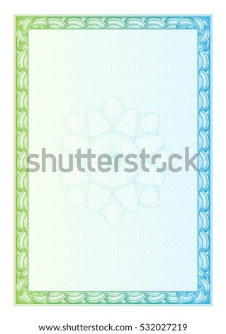 Certificate.  pattern that is used in currency and diplomas