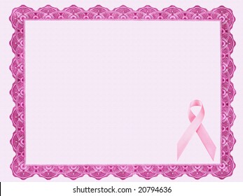 Certificate with Pink Ribbon - Powered by Shutterstock