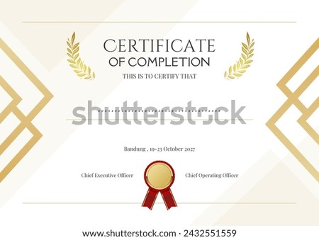 Certificate presentation format for first page 