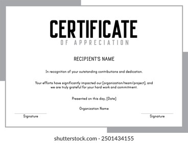 a certificate for a certificate of recognition of attention. - Powered by Shutterstock