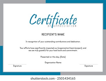 a certificate for a certificate of recognition of attention. - Powered by Shutterstock