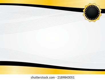 Certificate Template Curved Golden Border Stock Illustration 2189843051 ...