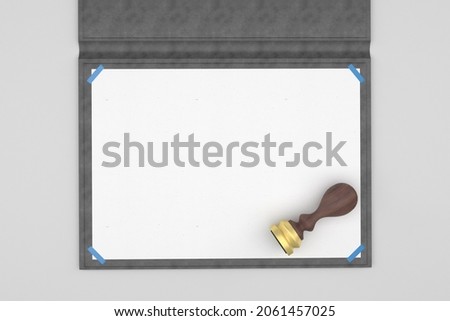 Certificate With White Background 3D Rendering