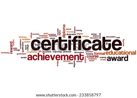 Certificate word cloud concept