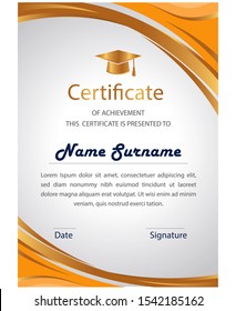 Certification design template border graduation,degree honor, achievement award celebration
