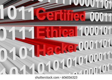 Certified Ethical Hacker as a binary code 3D illustration