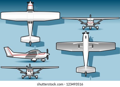 Cessna Plane Top View Airplane. Piper Ultralight Aircraft. Flat 3D Isometric Planes. Airplane Object. Isometric Aviation Engine. Infographic Elements Illustration. Old Piper Plane Engine