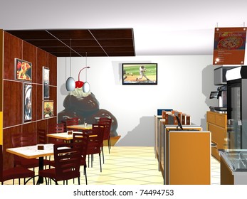 CG Interior Of A Soda Fountain