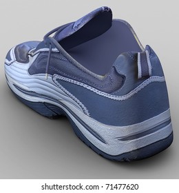 A CG rendering of a man shoe
