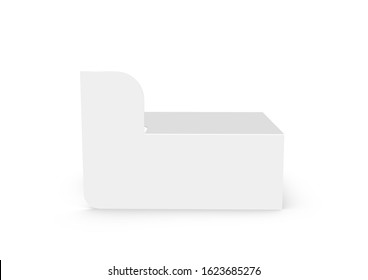 CGI 3d Blank Empty White Shelf Talker Mock-up On White Background Works With Design Simulation