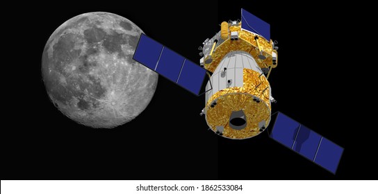 CGI Of Arrival Of China's Chang'e-5 Moon Sample Return Mission At Moon. After 44 Yrs A Mission Will Bring Back Moon Soil Back To Earth. The Mission Will Land 28th November 2020 At Mons Rümker On Moon.