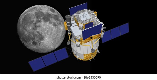 CGI Of Arrival Of China's Chang'e-5 Moon Sample Return Mission At Moon. After 44 Yrs A Mission Will Bring Back Moon Soil Back To Earth. The Mission Will Land 28th November 2020 At Mons Rümker On Moon.