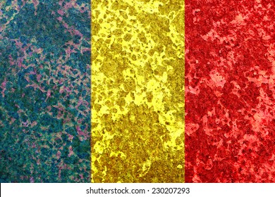 chad  flag on old rusty metal background