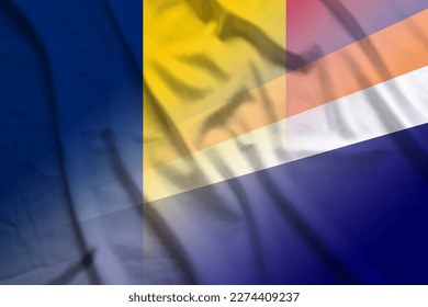 Chad and Marshall Islands national flag transborder contract MHL CHL symbol country Marshall Islands Chad patriotism. 3d image - Shutterstock ID 2274409237