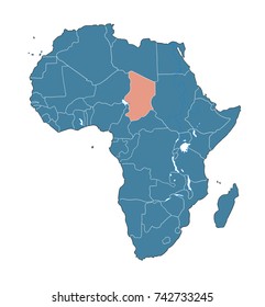 Chad On African Map Stock Illustration 742733245 | Shutterstock