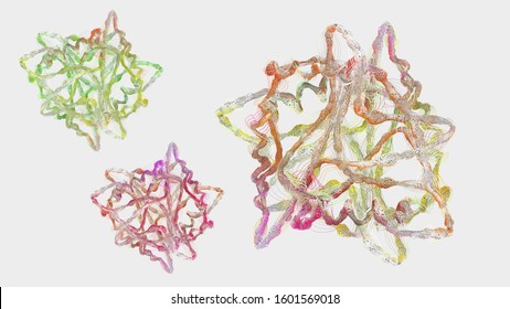 Chain Of Amino Acid Or Biomolecules Called Protein - 3d Illustration