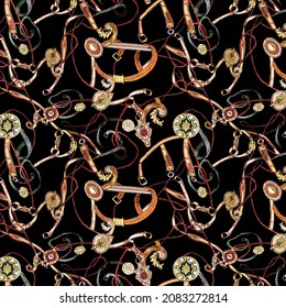 Chain Belt Pattern Design Textile