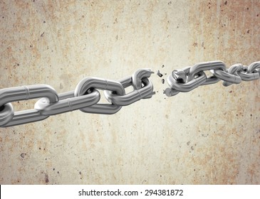 Chain, Chainlink Fence, Broken.