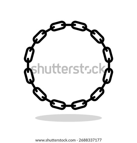 Chain circle icon logo with shadow