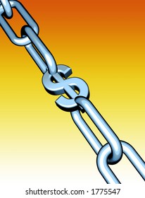 Chain with dollar symbol in place of one of the links